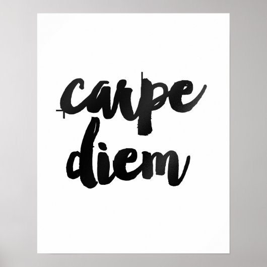 "Carpe Diem" Gold Brush Motivatie Quote Poster (Voorkant)