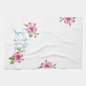 Carpe diem grijp de dag hibiscus keukenhanddoek (Horizontaal)