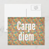 Carpe diem, grijp de dag, Kleurrijk Patroon Briefkaart (Voorkant / Achterkant)