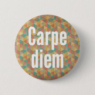 Carpe diem, grijp de dag, Kleurrijk Patroon Ronde Button 5,7 Cm