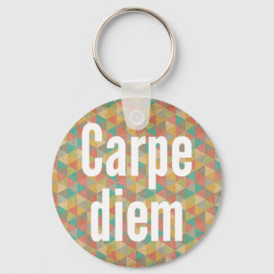 Carpe diem, grijp de dag, Kleurrijk Patroon Sleutelhanger