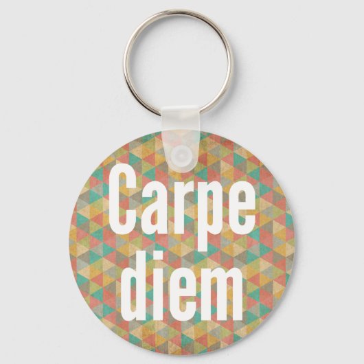Carpe diem, grijp de dag, Kleurrijk Patroon Sleutelhanger (Voorkant)