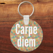Carpe diem, grijp de dag, Kleurrijk Patroon Sleutelhanger (Voorkant)