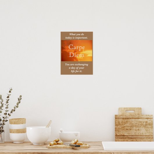 Carpe Diem - Grijp de dag - kunstprint Poster (Keuken)