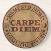 Carpe diem Grijp de dag Memento mori Zandsteen Onderzetter (Voorkant)