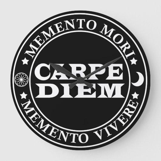 Carpe diem Grijp de dag Menro mori Grote Klok (Voorkant)
