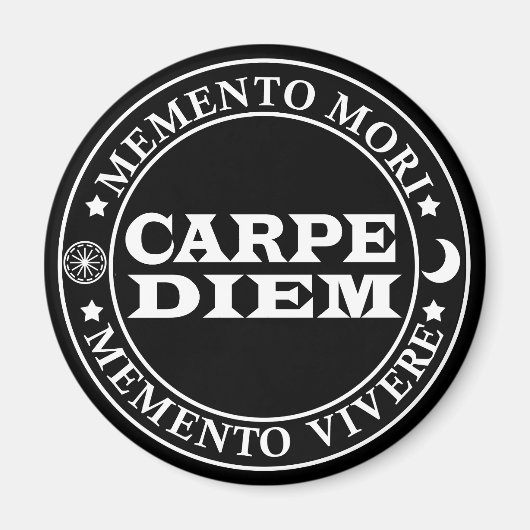 Carpe diem Grijp de dag Menro mori Magneet (Voorkant)