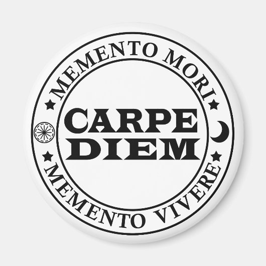 Carpe diem Grijp de dag Menro mori Magneet (Voorkant)