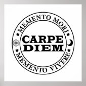 Carpe diem Grijp de dag Menro mori Poster (Voorkant)