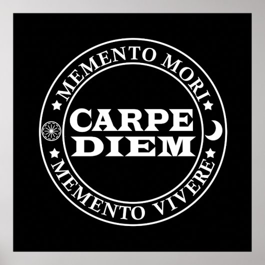 Carpe diem Grijp de dag Menro mori Poster (Voorkant)