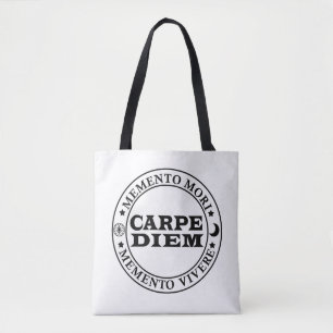 Carpe diem Grijp de dag Menro mori Tote Bag