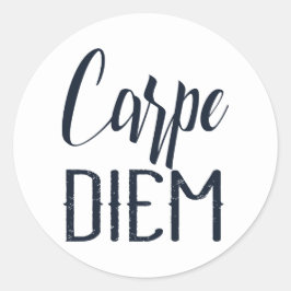 Carpe Diem Grijp De Dag Zwarte Letters Ronde Sticker