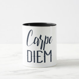 Carpe Diem Grijp De Dag Zwarte Lettertype Mok