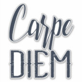 Carpe Diem Grijp De Dag Zwarte Lettertype Sticker (Voorkant)