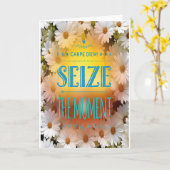 "Carpe Diem" - grijp de Moment Birthday Kaart (Gele Bloem)