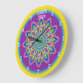 Carpe Diem grijpt de dag Mandala wandklok. Grote Klok (Hoek)