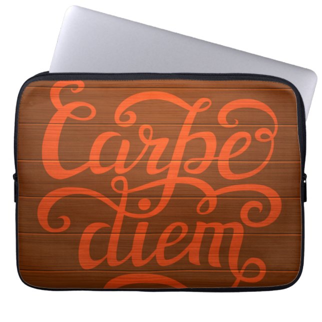 Carpe Diem' Laptop Sleeve (Voorkant)