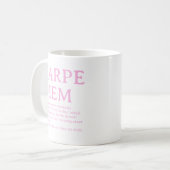 Carpe Diem Latijnse quote Koffiemok (Voorkant links)