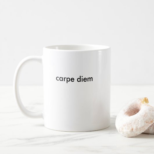 Carpe Diem Latijnse quote Koffiemok (Met donut)