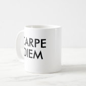 Carpe Diem Latijnse quote Koffiemok (Voorkant links)