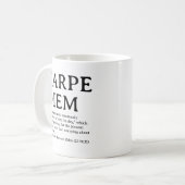 Carpe Diem Latijnse quote Koffiemok (Voorkant links)