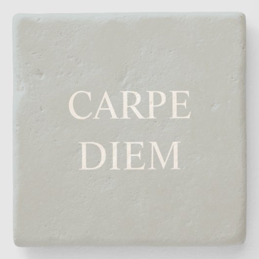 Carpe Diem Latin Quote Stone Onderzetter - Grey (Voorkant)