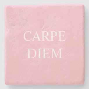 Carpe Diem Latin Quote Stone Onderzetter - Roze
