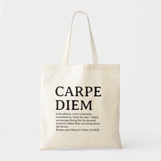 Carpe Diem latin quote Tote Bag (Voorkant)