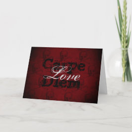 Carpe Diem Love Skull n Crossbones Valentijnsdag Feestdagen Kaart