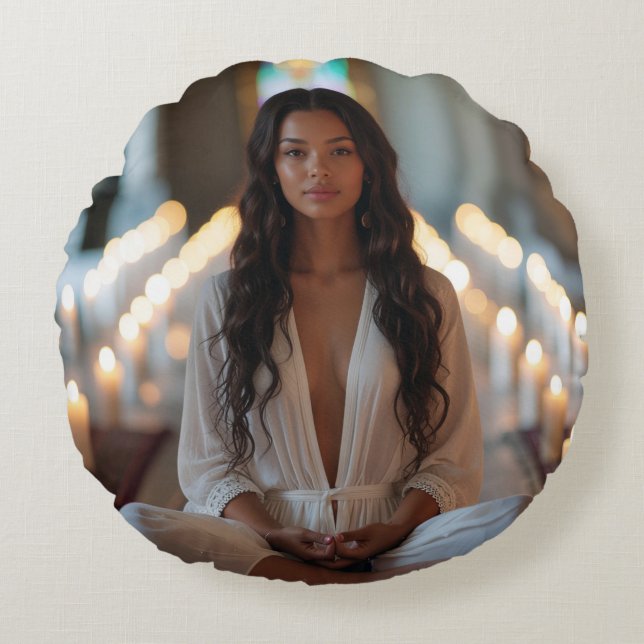 CARPE DIEM - Meditatie - Yoga Rond Kussen (Voorkant)