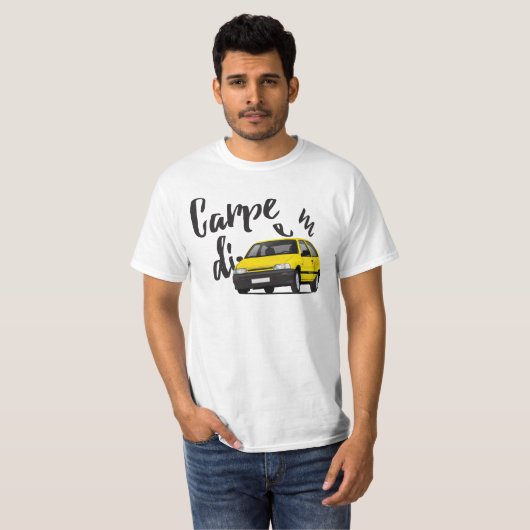 Carpe Diem met Daihatsu Charade GTti T-shirt (Voorkant volledig)
