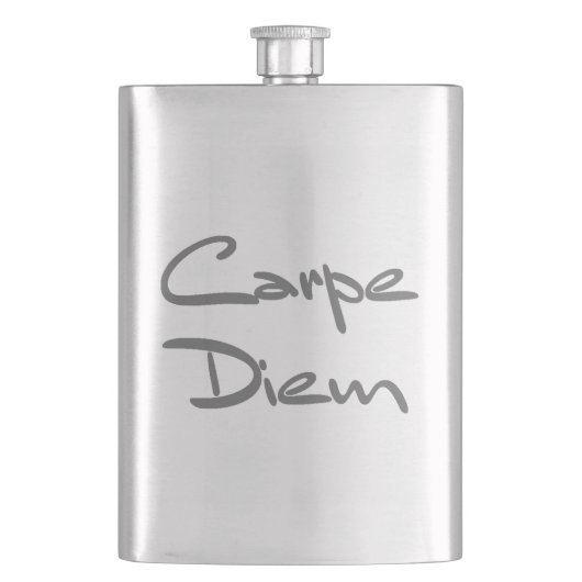 CARPE DIEM Moderne Cool Text Heupfles (Voorkant)
