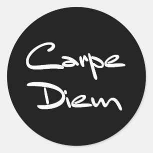 CARPE DIEM Moderne Cool Text Ronde Sticker
