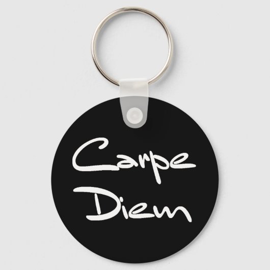 CARPE DIEM Moderne Cool Text Sleutelhanger (Voorkant)