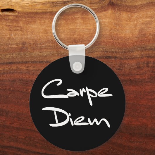 CARPE DIEM Moderne Cool Text Sleutelhanger (Voorkant)
