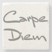 CARPE DIEM Moderne Cool Text Stenen Onderzetter (Voorkant)