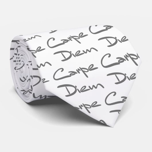 CARPE DIEM Moderne Cool Text Stropdas (Opgerold)