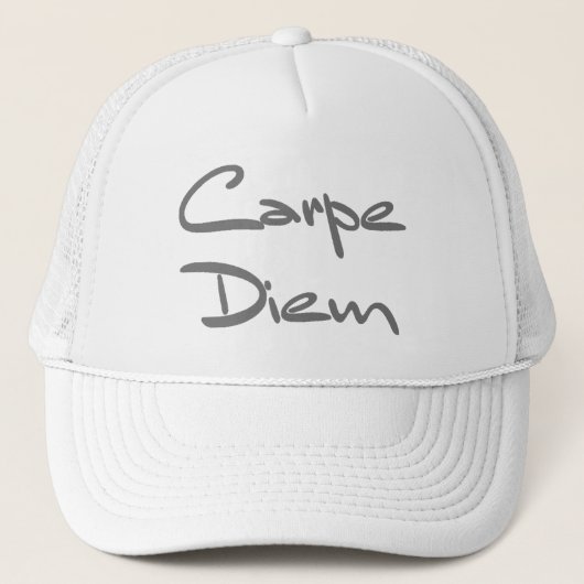 CARPE DIEM Moderne Cool Text Trucker Pet (Voorkant)