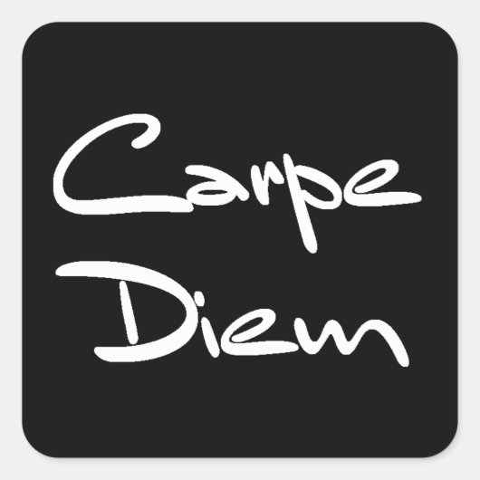 CARPE DIEM Moderne Cool Text Vierkante Sticker (Voorkant)
