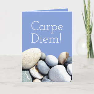 Carpe Diem Motivatie Quote Typography Pebbles Kaart
