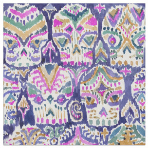 Carpe Diem Paars Boho Waterverf Sugar Skull Stof