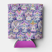 Carpe Diem Paarse Boho Sugar Skull Blikjeskoeler (Voorkant)