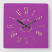 Carpe Diem Pink Acrylwand Vierkante Klok (Voorkant)