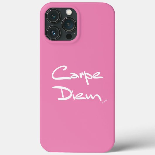 CARPE DIEM Pink White Typography Cool iPhone Case (Achterkant)