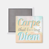Carpe Diem Profanity Quote Pastel Waterverf Magneet (Voorkant / Achterkant)