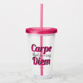 Carpe Diem Profanity Quote Pink Typografie Acryl Drinkbeker (Voorkant)