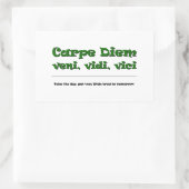 Carpe Diem Rechthoekige Sticker (Tas)