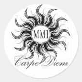 Carpe Diem Ronde Sticker (Voorkant)