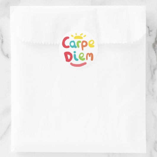 Carpe Diem Ronde Sticker (Tas)