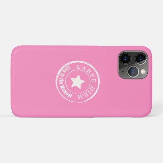 CARPE DIEM Roze Cool Text Hoesje-Mate iPhone Case (Achterkant (horizontaal))